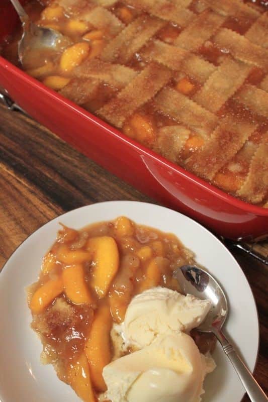Old Fashioned Triple Crust Peach Cobbler