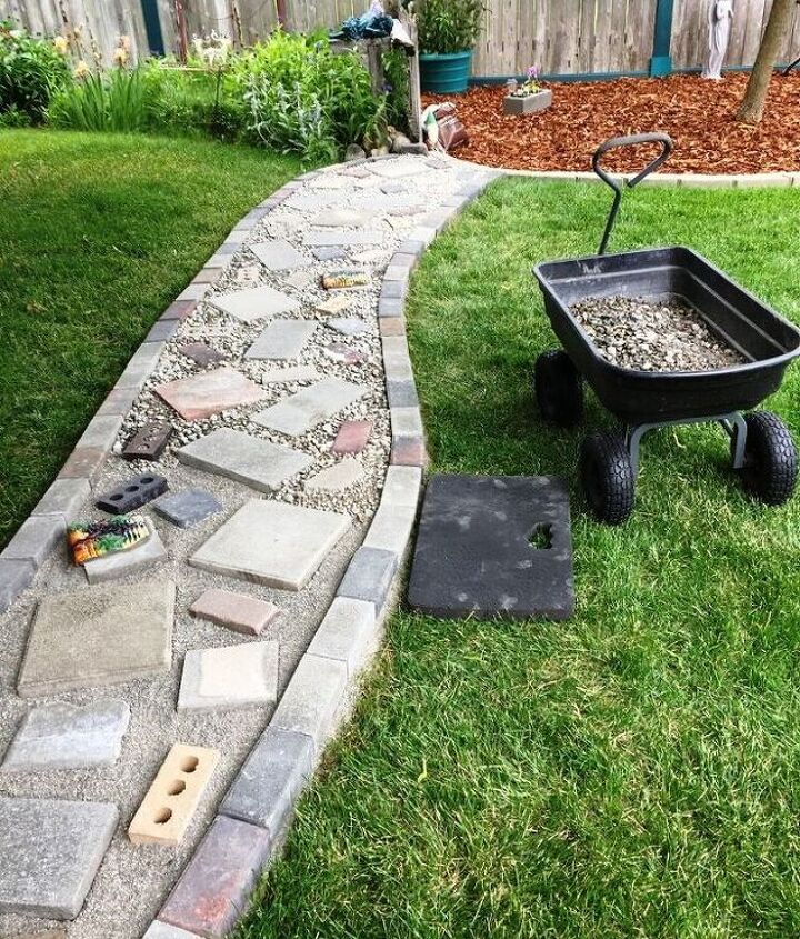 path to nowhere dry river bed or separation between lawn and garden