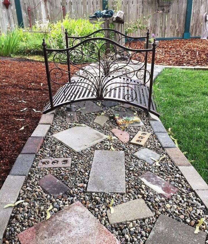 path to nowhere dry river bed or separation between lawn and garden