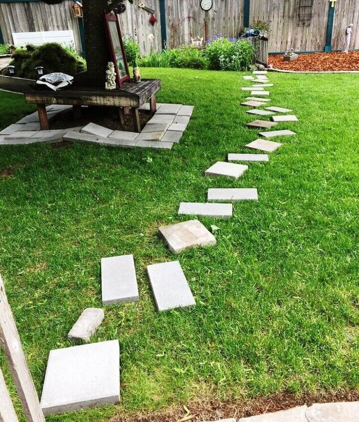 path to nowhere dry river bed or separation between lawn and garden