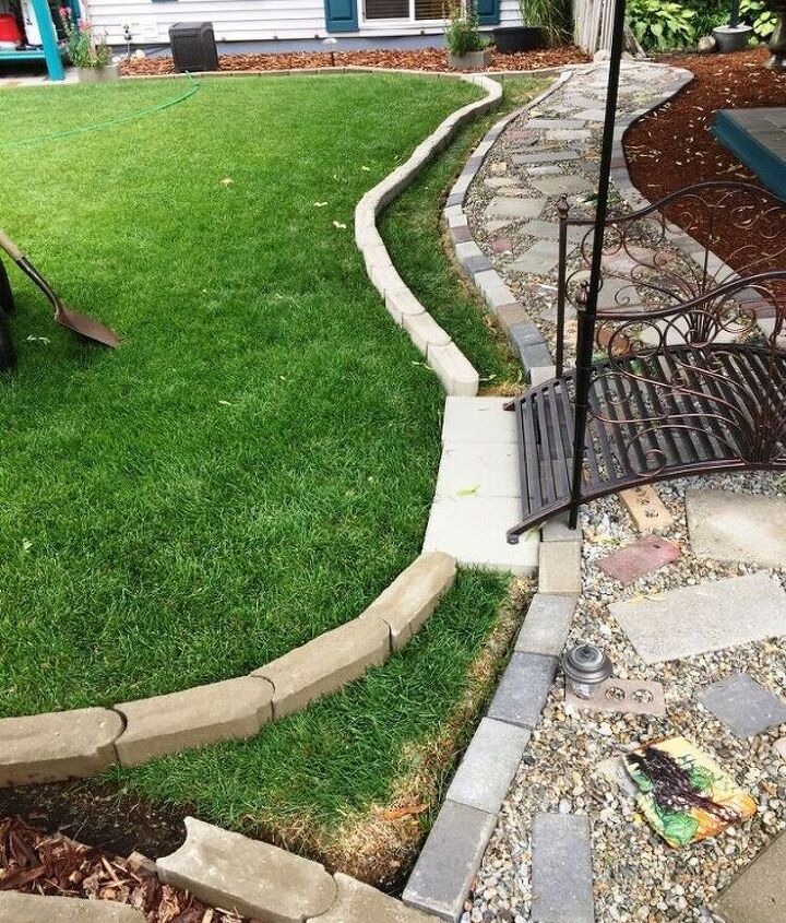 path to nowhere dry river bed or separation between lawn and garden