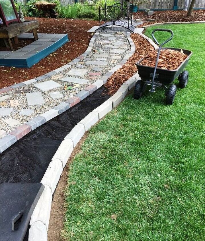 path to nowhere dry river bed or separation between lawn and garden