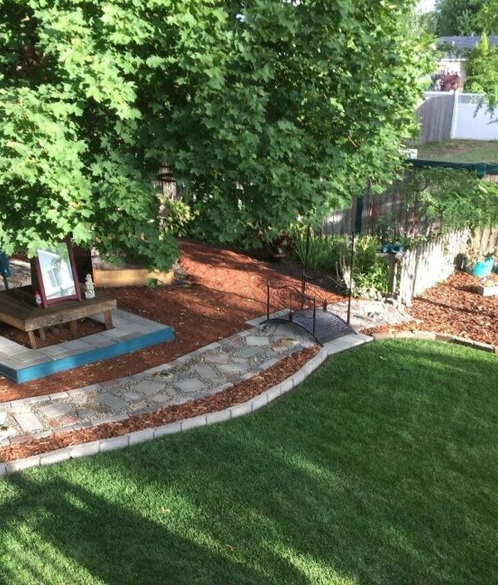 path to nowhere dry river bed or separation between lawn and garden