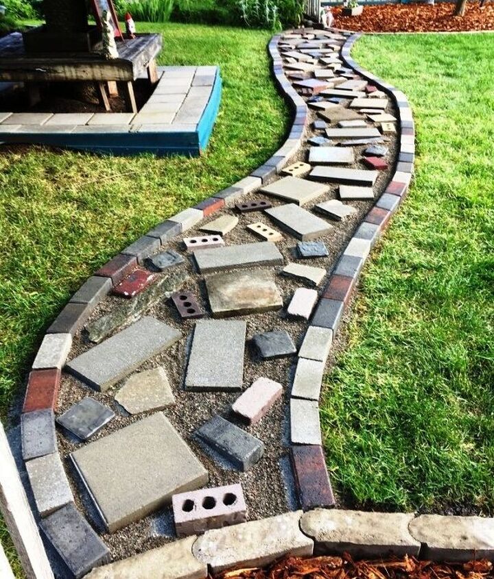 path to nowhere dry river bed or separation between lawn and garden