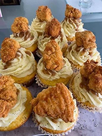 Fried Chicken, Cornbread and Mashed Potato
