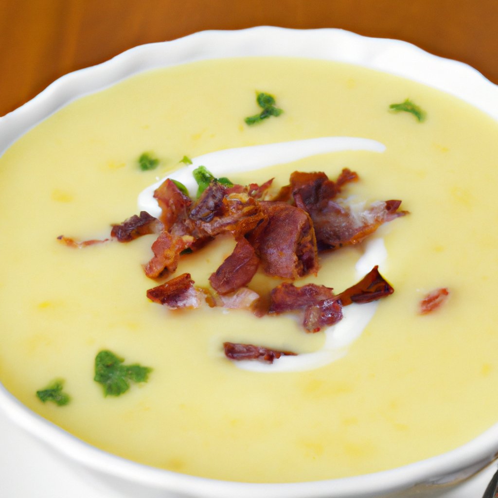 Cream Potato Soup with Bacon Cheddar Recipe
