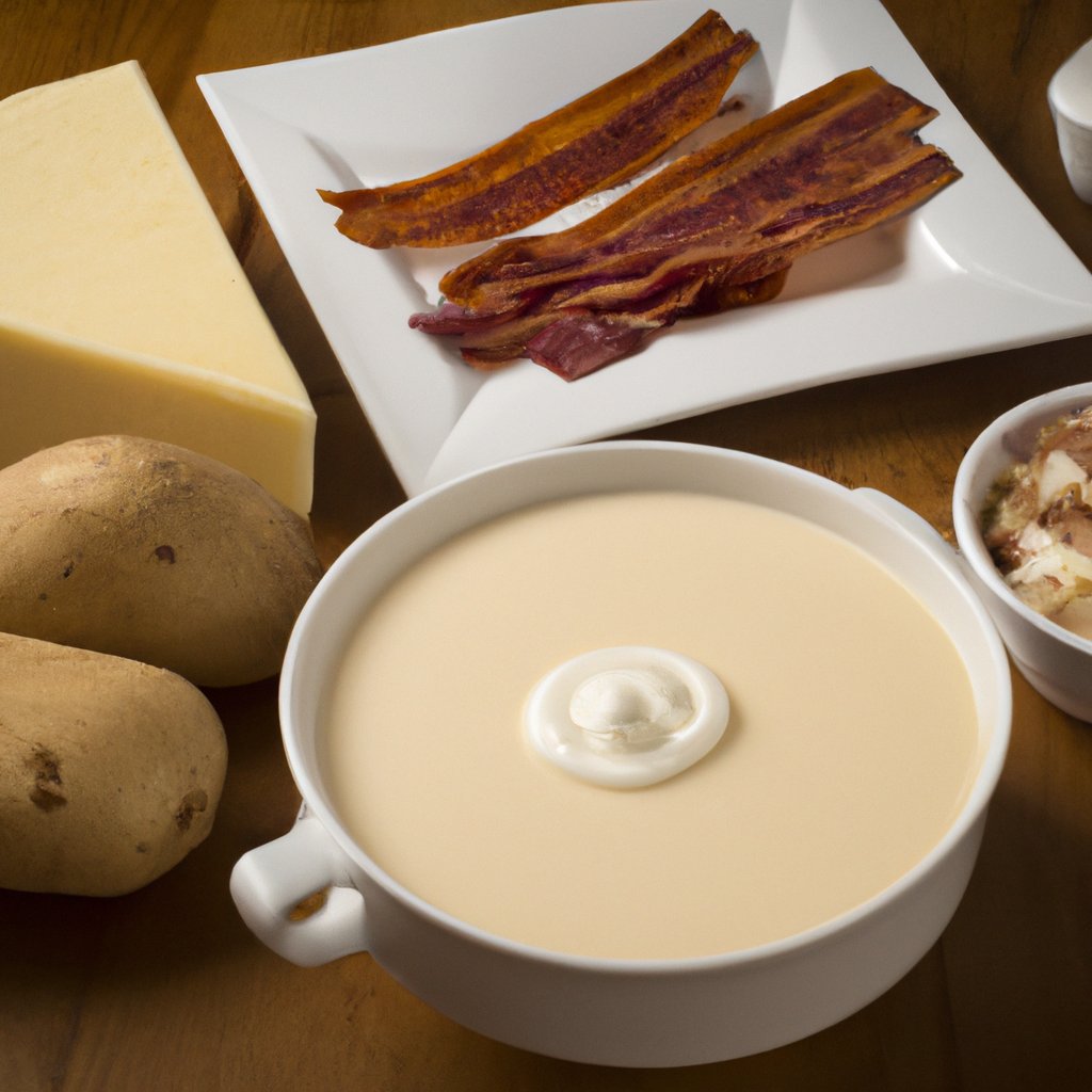 Cream Potato Soup with Bacon & Cheddar 1 Cream Potato Soup with Bacon Cheddar ingredients