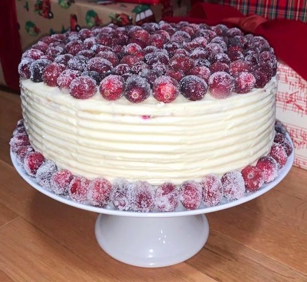 Sparkling Cranberry White Chocolate Cake