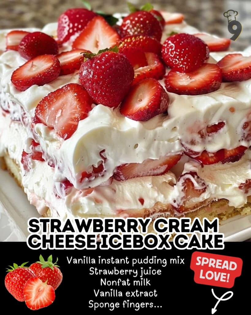 Strawberry Cream Cheese Icebox Cake Pin