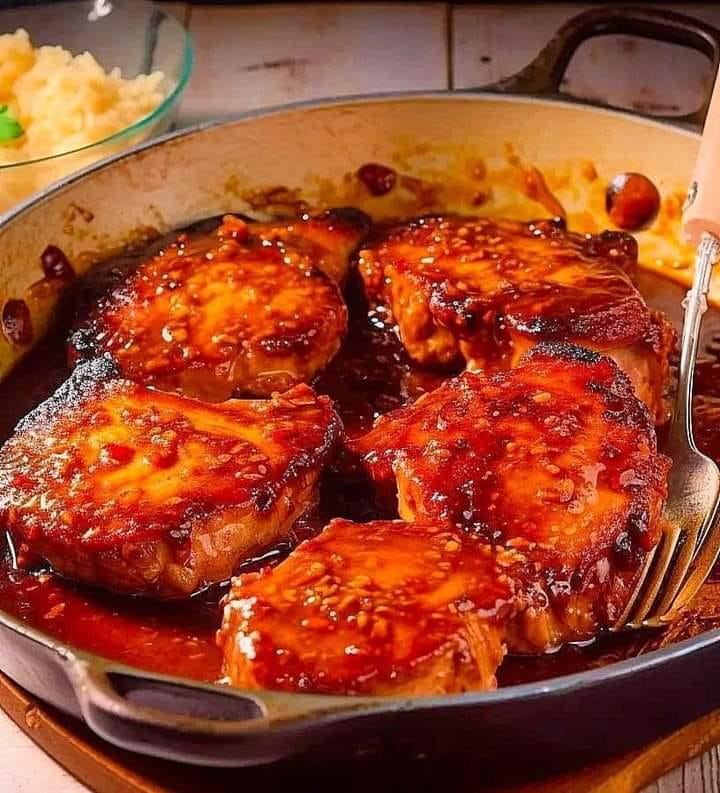 Harissa Maple Glazed Pork Chops 2 Harissa Maple Glazed Pork Chops
