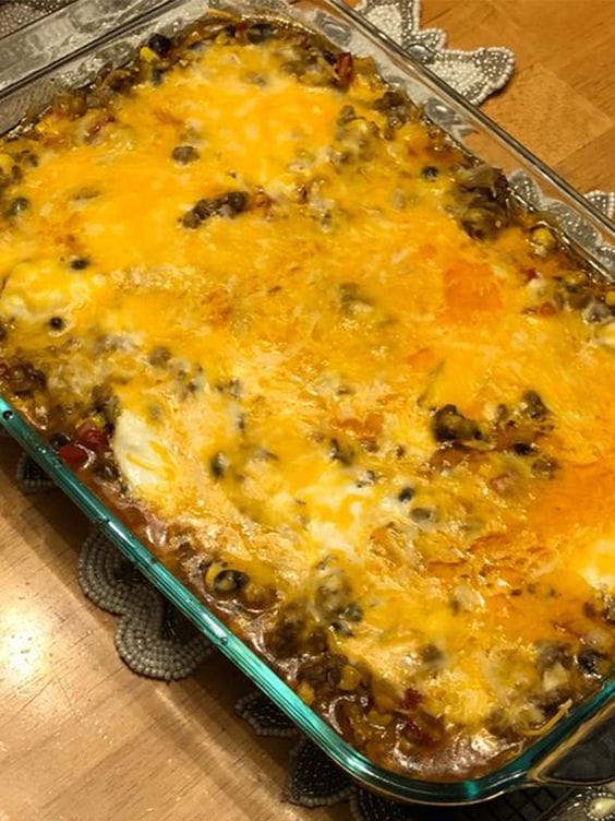 Layered Chicken Enchilada Bake 2 Layered Chicken Enchilada Bake