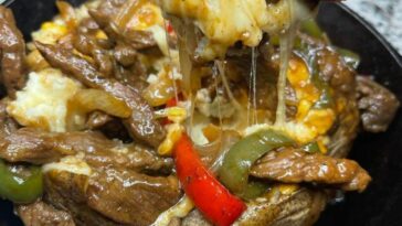 Loaded Pepper Steak Doubled Bake Baked Potatoe