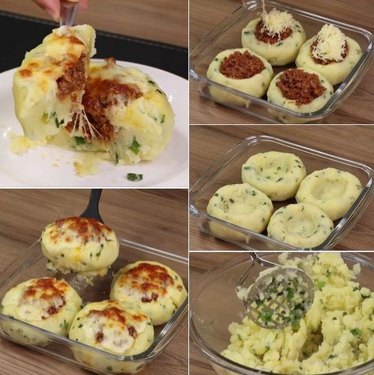 Cheesy taco meat and mashed potato bake