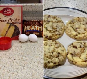 Toffee Cake Mix Cookies