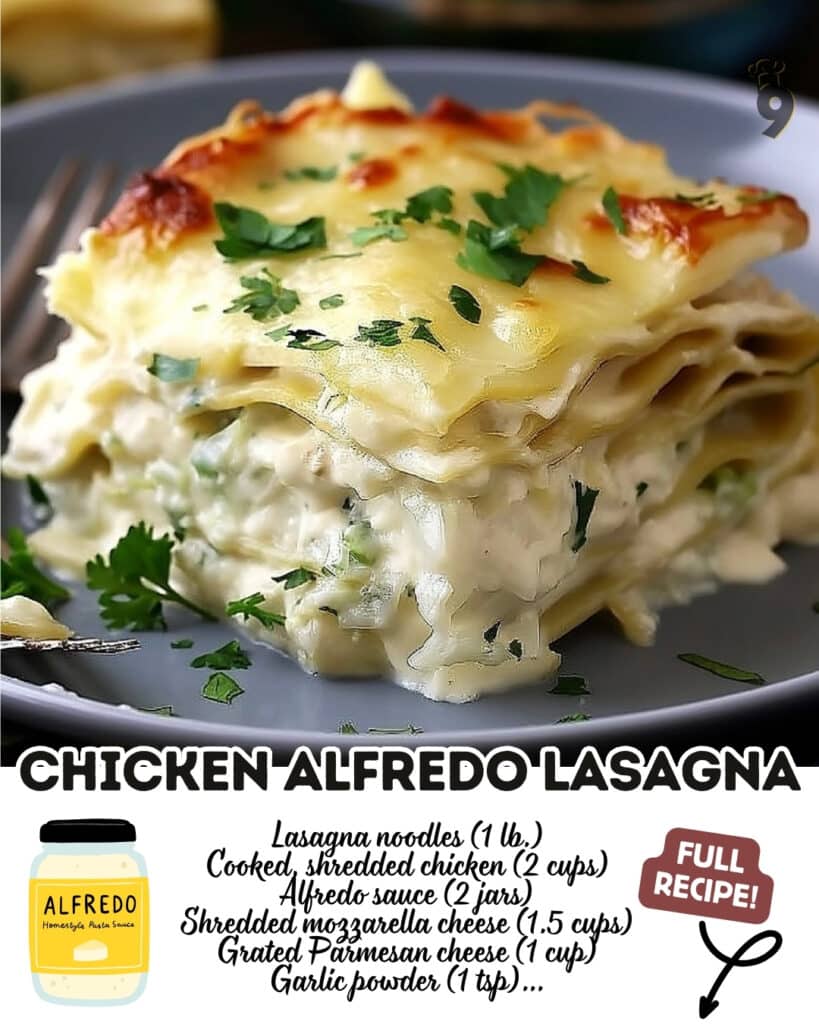 Premium Chicken Alfredo Lasagna: Easy & Delicious Family Meal 5 Chicken Alfredo Lasagna Pinterest Pin