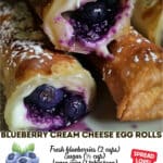 Looking for a quick and delicious dessert? Try our Blueberry Cream Cheese Egg Rolls recipe! It's easy to make, absolutely irresistible, and perfect for any occasion. Pin this recipe now and enjoy the best blueberry treat ever!