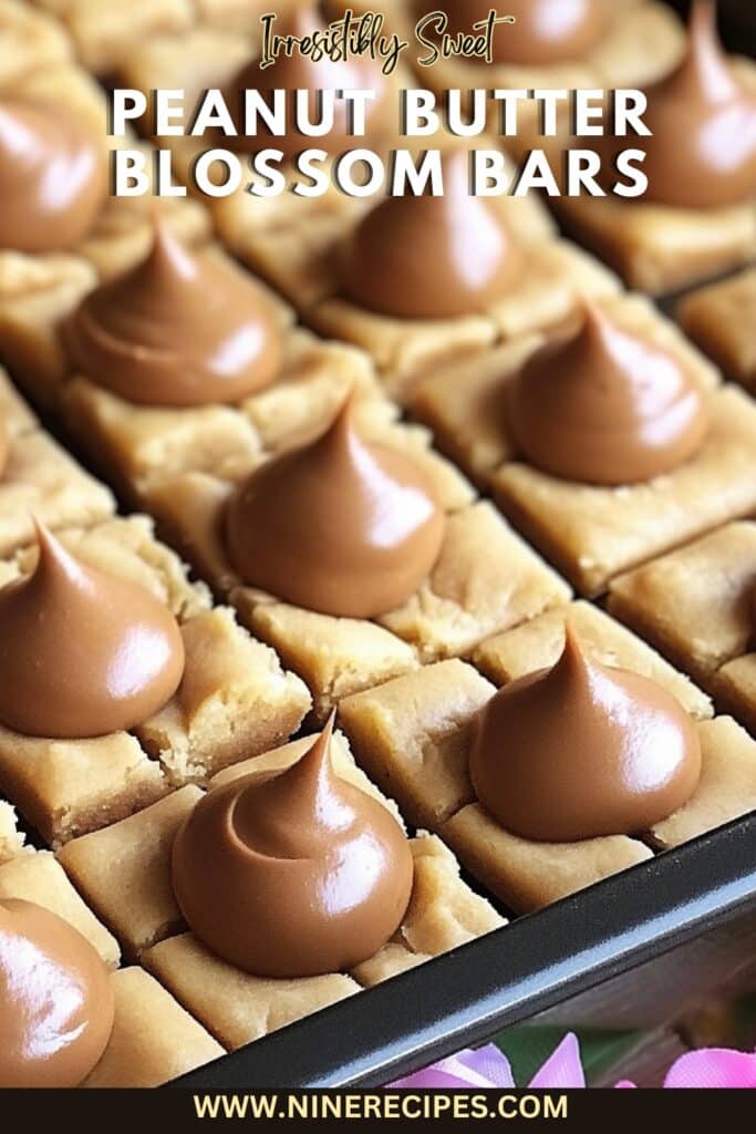 Peanut Butter Blossom Bars: A Sweet Treat That Everyone Will Love 2 Need a quick dessert that's sure to impress? Try these easy Peanut Butter Blossom Bars! Just 37 minutes from start to finish!