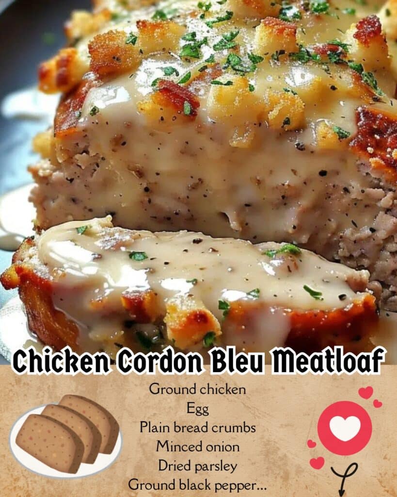 Chicken Cordon Bleu Meatloaf 2 Chicken Cordon Bleu Meatloaf Pin