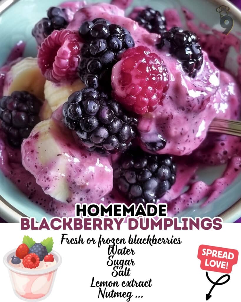 Easy Homemade Blackberry Dumplings Recipe - Perfect Summer Dessert 2 Homemade Blackberry Dumplings Pinterest Pin
