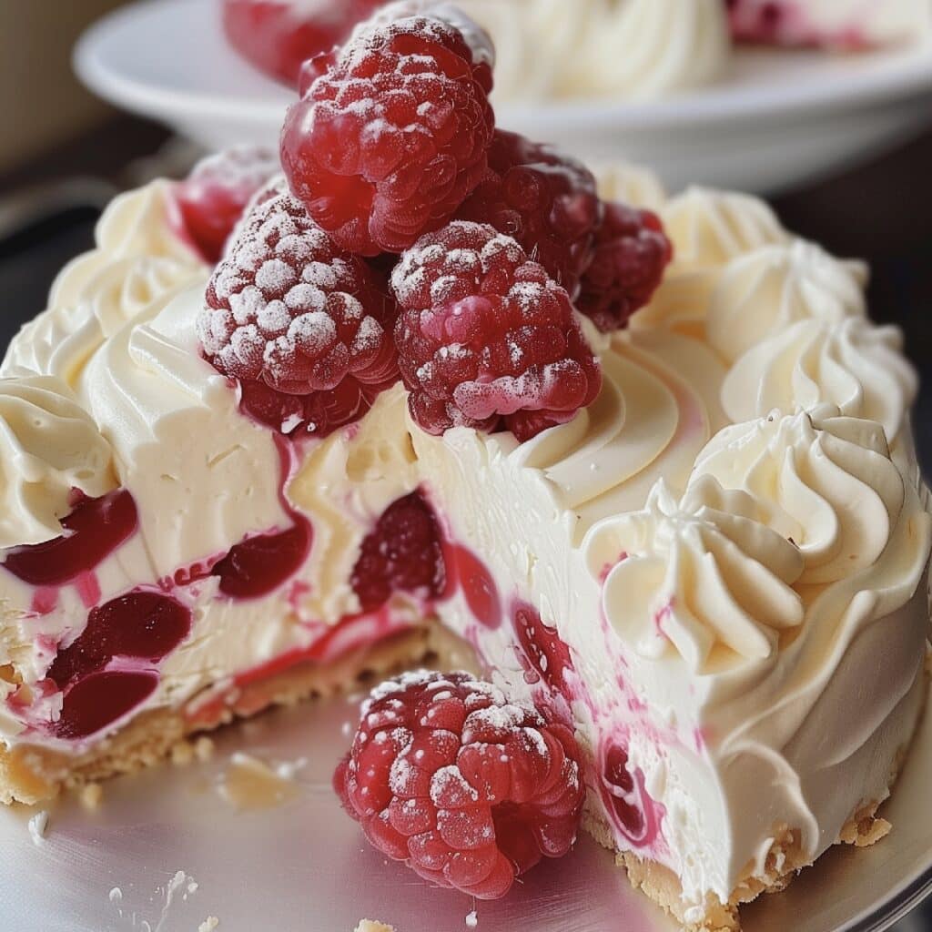 Heavenly White Chocolate and Raspberry Cheesecake 2 IMG 3097