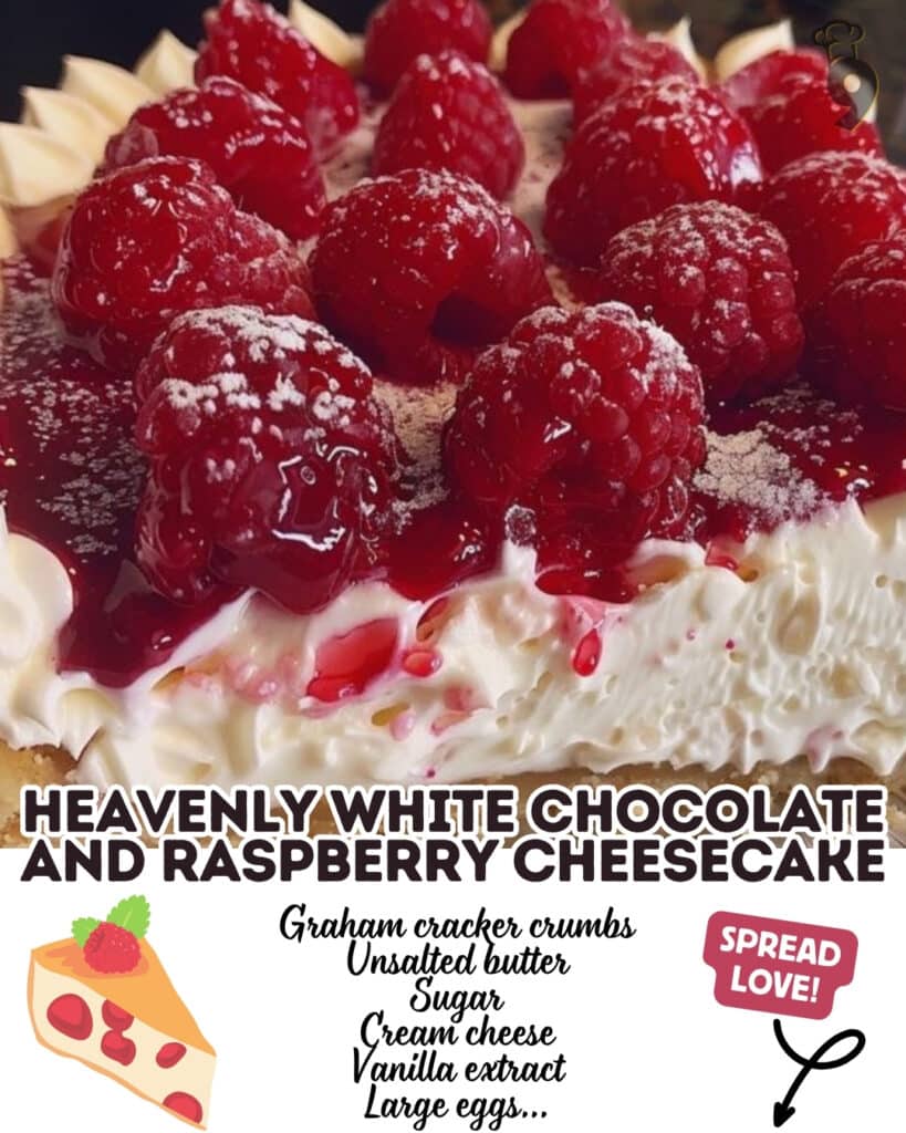 Heavenly White Chocolate and Raspberry Cheesecake 3 Pinterest Pin