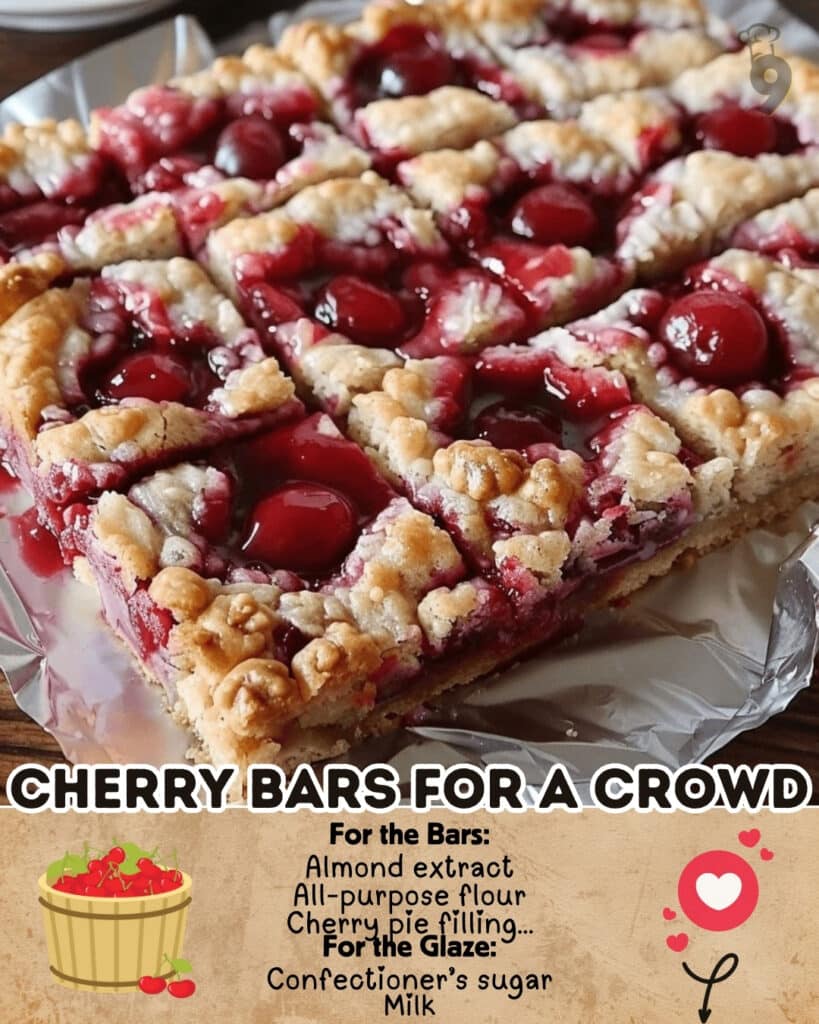 Cherry Bars for a Crowd 2 CHERRY BARS FOR A CROWD Pin Pinterest