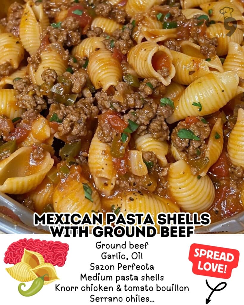 Mexican Pasta Shells with Ground Beef 2 Mexican Pasta Shells with Ground Beef Pinterest Pin