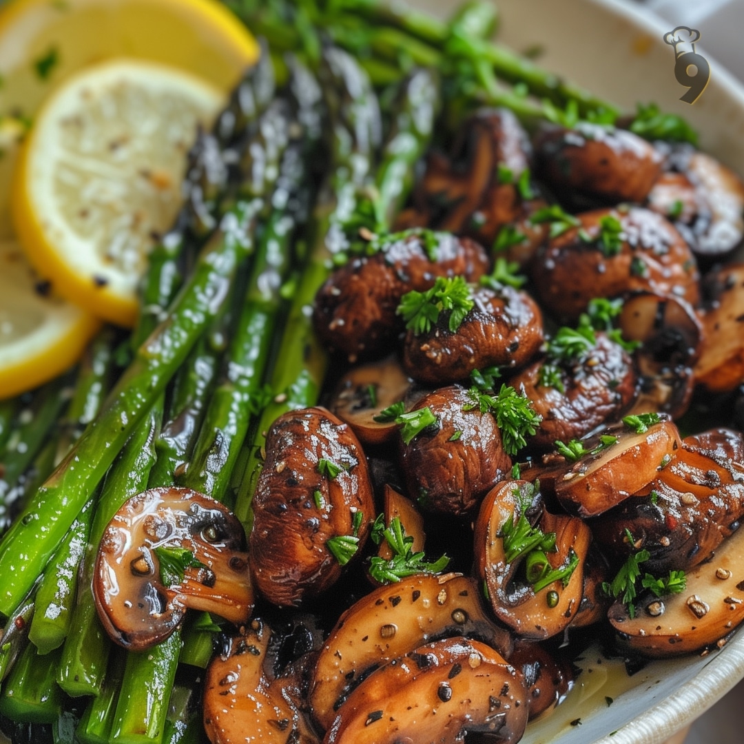 Must Try Slow Cooker Side Butter Garlic Asparagus Mushrooms