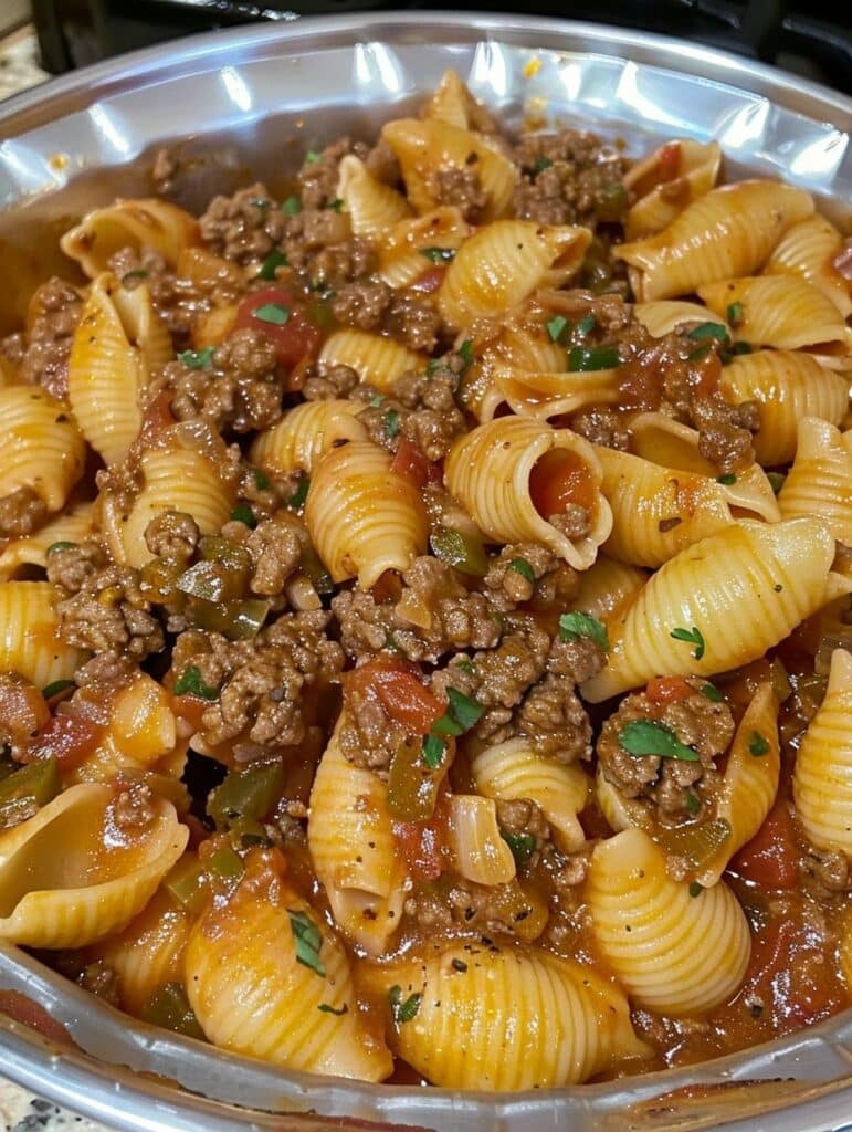 Mexican Pasta Shells with Ground Beef 1 Pasta shells with ground beef