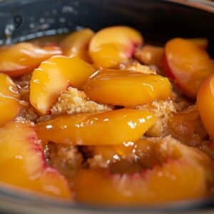 Easy Peasy Slow Cooker Peach Cobbler 3 Slow Cooker Peach Cobbler
