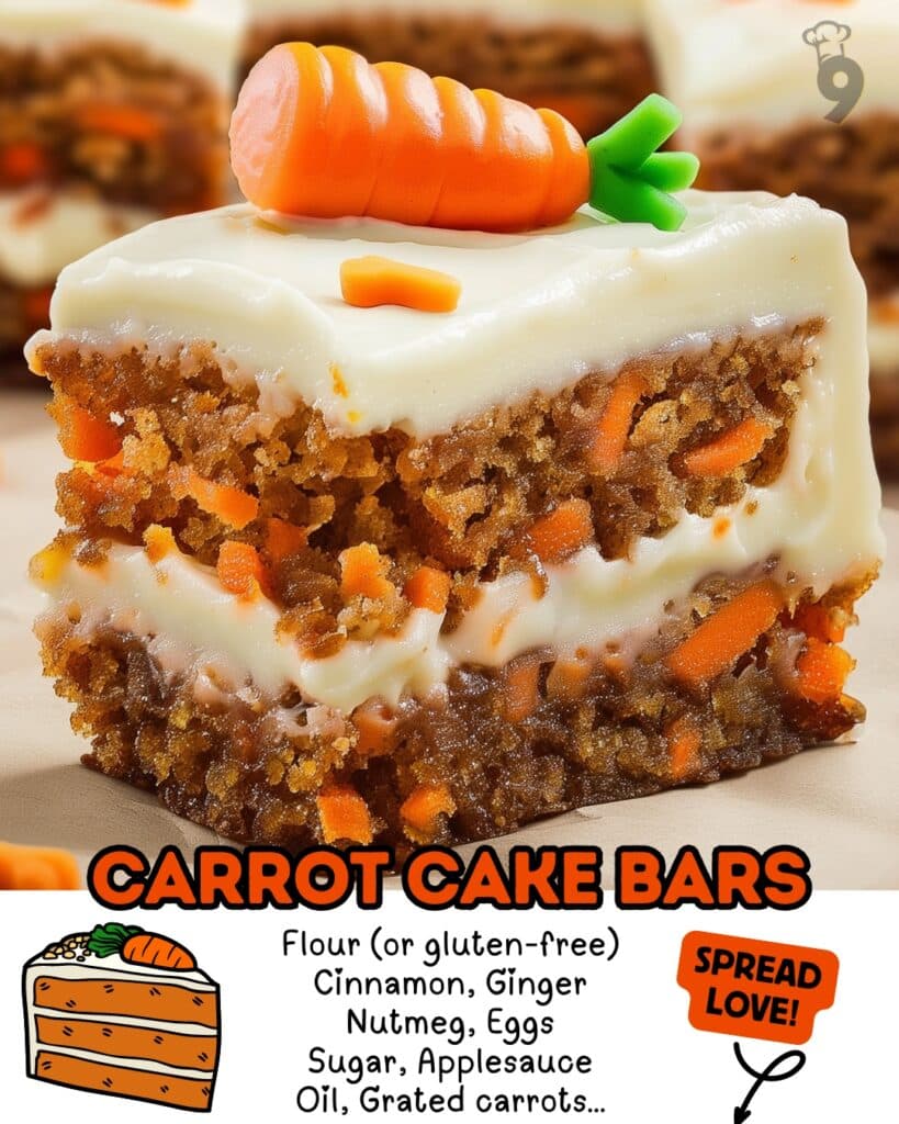 Irresistibly Delicious Carrot Cake Bars 2 Carrot Cake Bars Pin