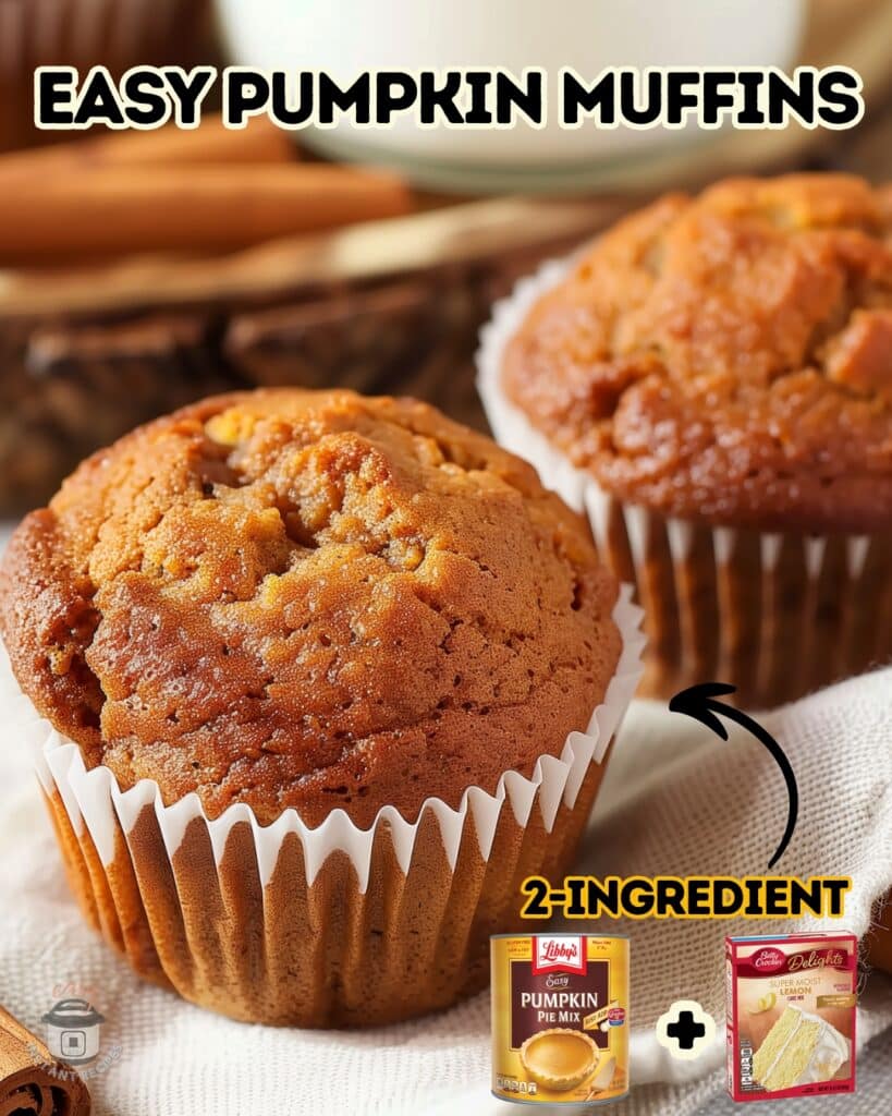 Easy 2-Ingredient Pumpkin Muffins 2 Easy Pumpkin Muffins