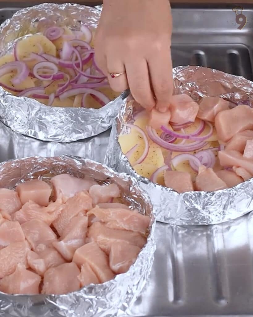 Foil Packet Chicken and Potatoes 2 Foil Packet Chicken and Potatoes Preparation 2