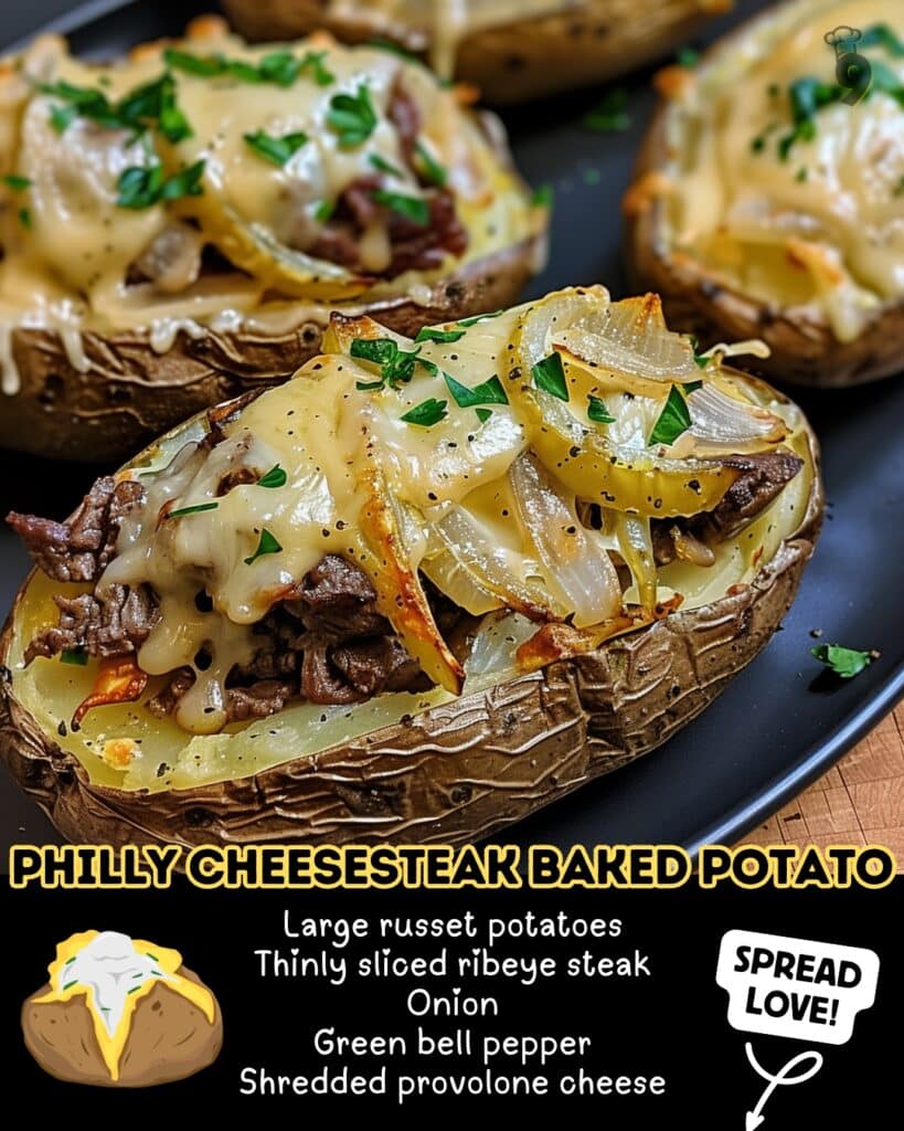 Philly Cheesesteak Baked Potatoes 2 Philly Cheesesteak Baked Potato FB