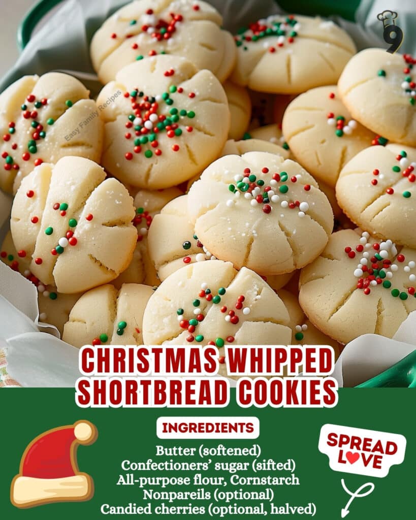 CHRISTMAS WHIPPED SHORTBREAD COOKIES