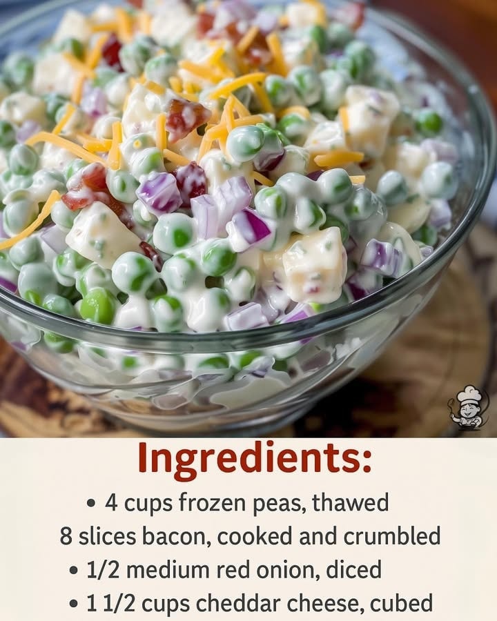 Classic Pea Salad Recipe 1 Classic Pea Salad