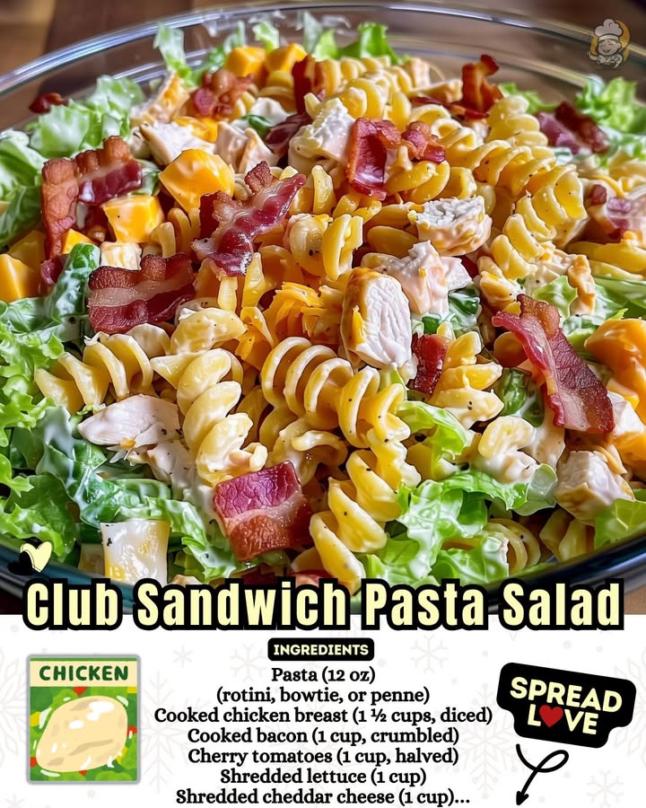 Easy Chicken Club Pasta Salad