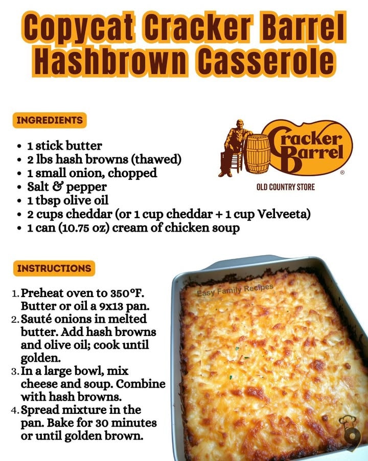 copycat cracker barrel hashbrown casserole 1