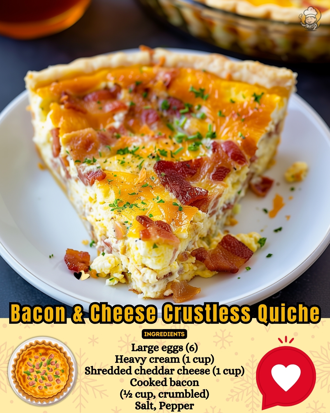Bacon and Cheese Crustless Quiche 2 Bacon and Cheese Crustless Quiche 1