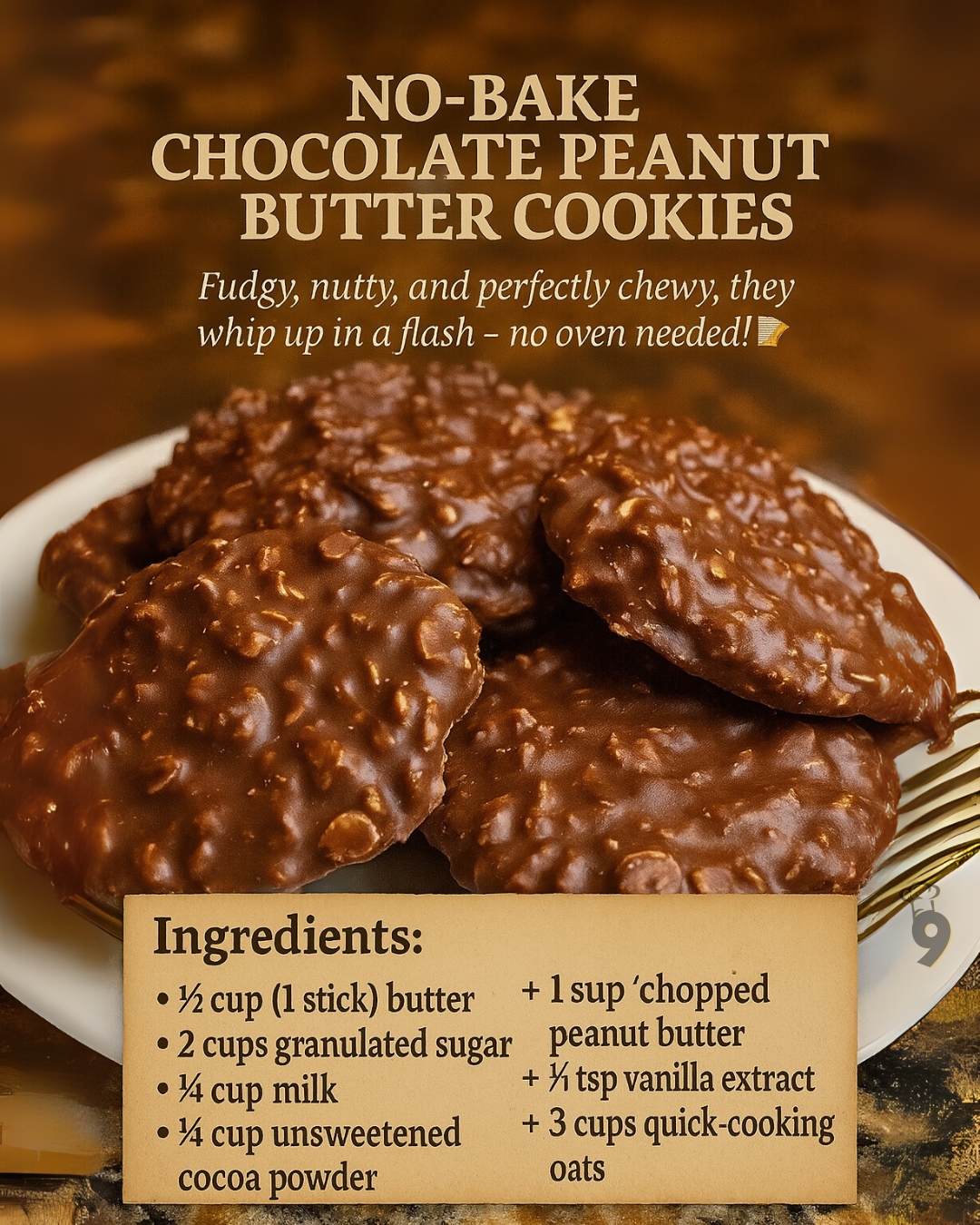 No Bake Chocolate Peanut Butter Cookies 1