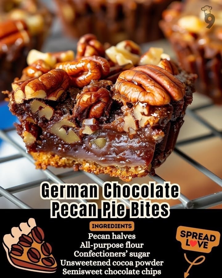 German Chocolate Pecan Pie Bites