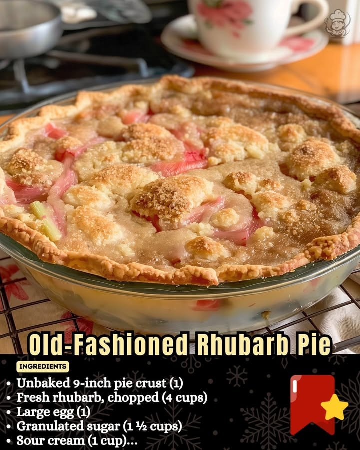 Rhubarb Sour Cream Pie 1 Rhubarb Sour Cream Pie